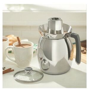 Sleek Stainless Steel Coffee Percolator with Black Handle